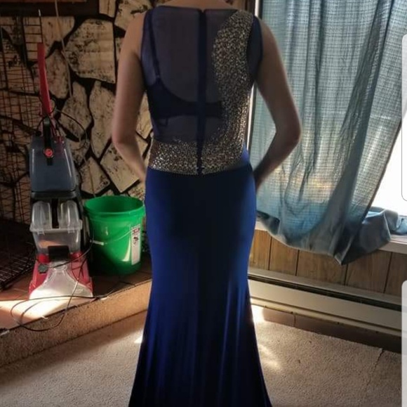 Form Fitting Navy Blue Dress - Picture 2 of 3